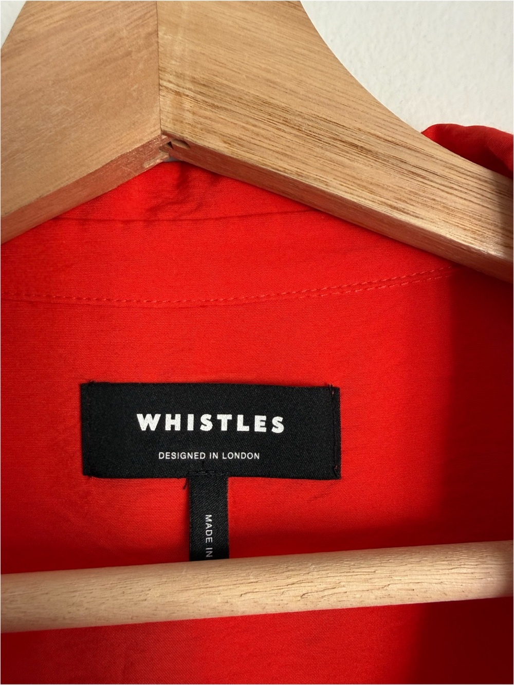 Whistles Lea Short Sleeve Red Orange Blouse Shirt - Picture 7 of 9